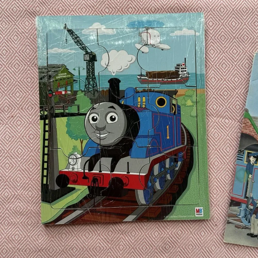 Vintage Thomas the Tank Engine Busy Day Paint Book + Puzzle Lot